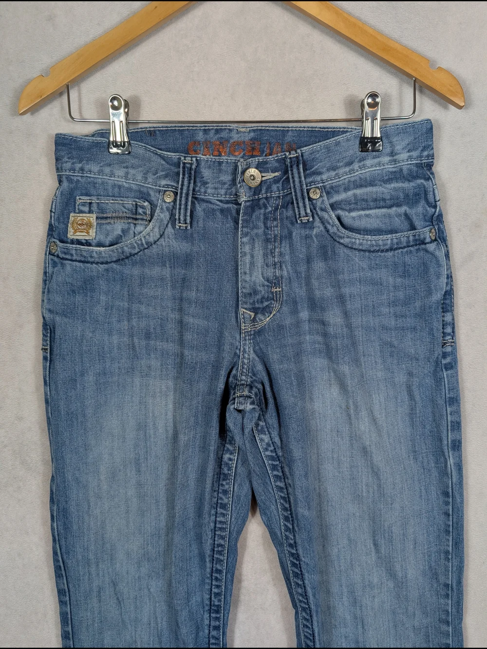 Cinch Ian Slim Fit Bootcut Jeans Men's Size 29x36 Light Wash Western Denim